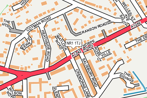 NR1 1TJ map - OS OpenMap – Local (Ordnance Survey)