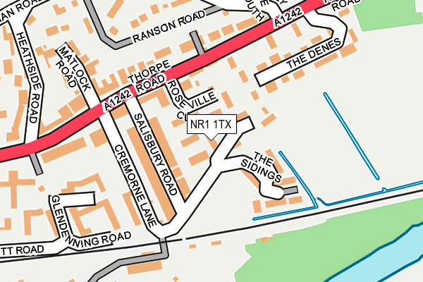 NR1 1TX map - OS OpenMap – Local (Ordnance Survey)