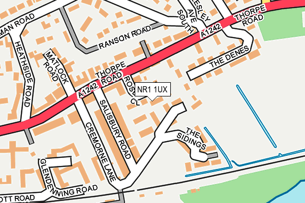 NR1 1UX map - OS OpenMap – Local (Ordnance Survey)