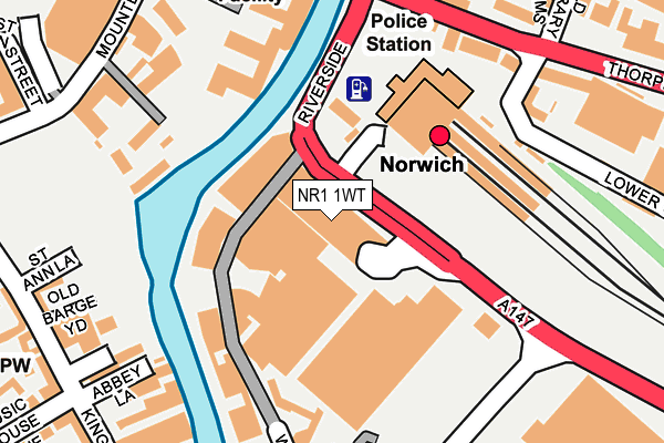 NR1 1WT map - OS OpenMap – Local (Ordnance Survey)