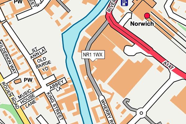 NR1 1WX map - OS OpenMap – Local (Ordnance Survey)