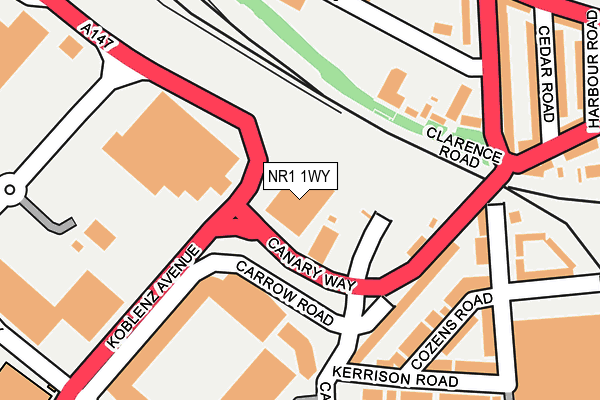 NR1 1WY map - OS OpenMap – Local (Ordnance Survey)