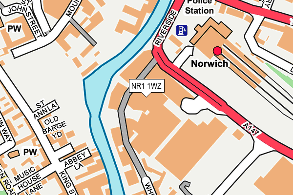 NR1 1WZ map - OS OpenMap – Local (Ordnance Survey)