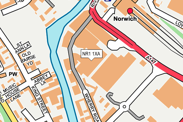 NR1 1XA map - OS OpenMap – Local (Ordnance Survey)