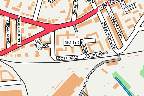 NR1 1YR map - OS OpenMap – Local (Ordnance Survey)