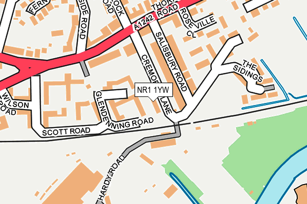 NR1 1YW map - OS OpenMap – Local (Ordnance Survey)