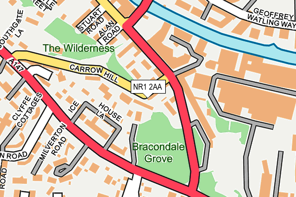 NR1 2AA map - OS OpenMap – Local (Ordnance Survey)