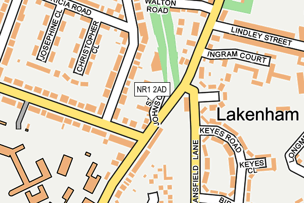 NR1 2AD map - OS OpenMap – Local (Ordnance Survey)