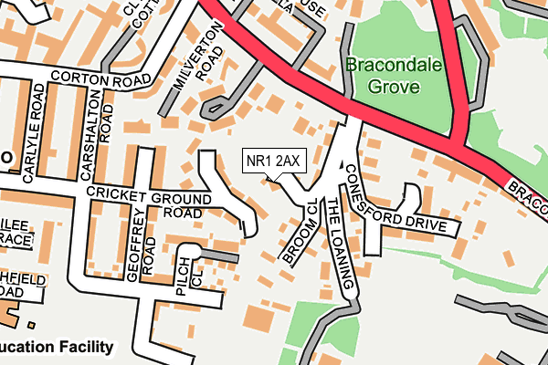 NR1 2AX map - OS OpenMap – Local (Ordnance Survey)