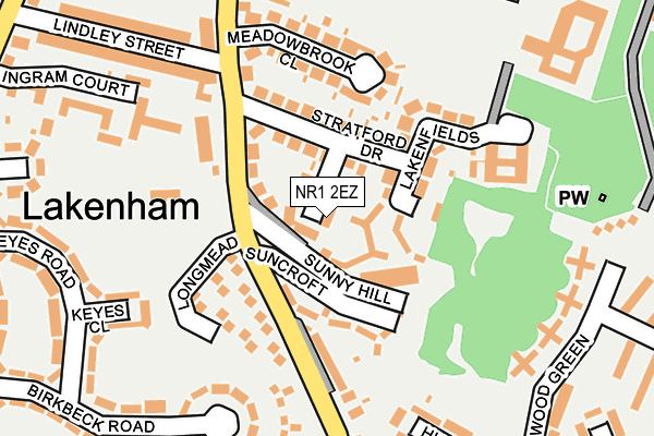 NR1 2EZ map - OS OpenMap – Local (Ordnance Survey)