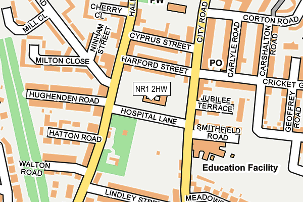 NR1 2HW map - OS OpenMap – Local (Ordnance Survey)