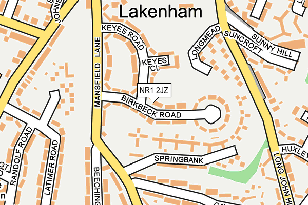 NR1 2JZ map - OS OpenMap – Local (Ordnance Survey)