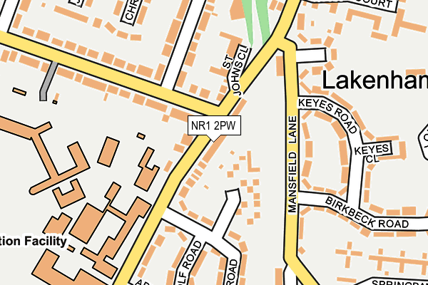 NR1 2PW map - OS OpenMap – Local (Ordnance Survey)