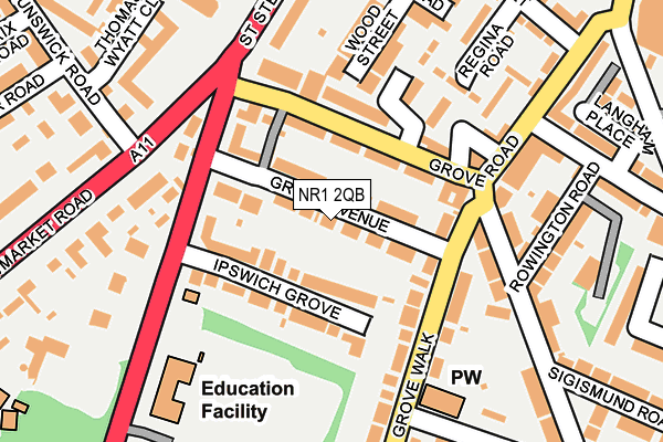 NR1 2QB map - OS OpenMap – Local (Ordnance Survey)