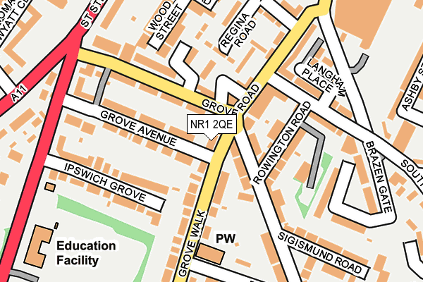 NR1 2QE map - OS OpenMap – Local (Ordnance Survey)