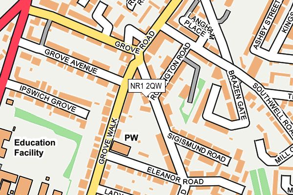 NR1 2QW map - OS OpenMap – Local (Ordnance Survey)