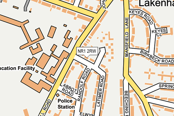 NR1 2RW map - OS OpenMap – Local (Ordnance Survey)
