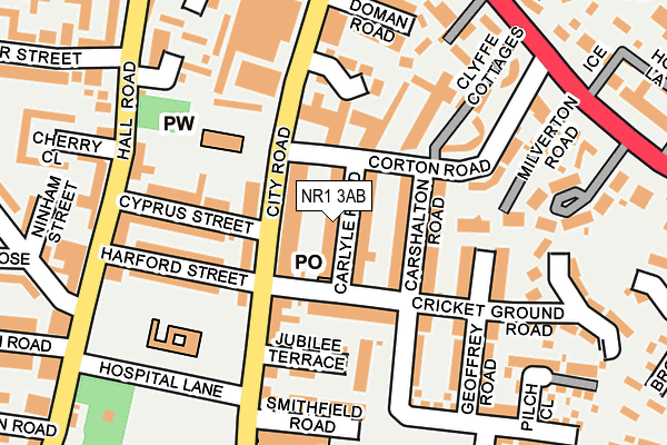 NR1 3AB map - OS OpenMap – Local (Ordnance Survey)