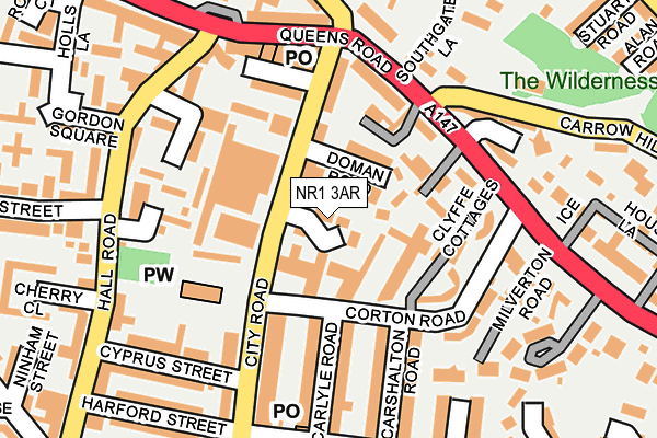 NR1 3AR map - OS OpenMap – Local (Ordnance Survey)