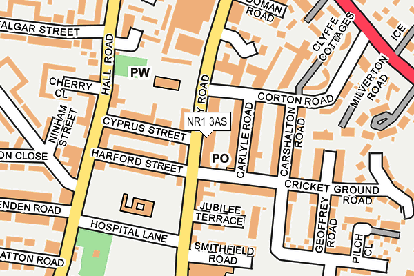 NR1 3AS map - OS OpenMap – Local (Ordnance Survey)