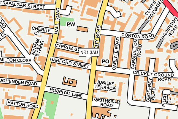 NR1 3AU map - OS OpenMap – Local (Ordnance Survey)