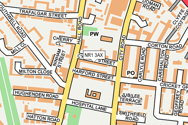 NR1 3AX map - OS OpenMap – Local (Ordnance Survey)
