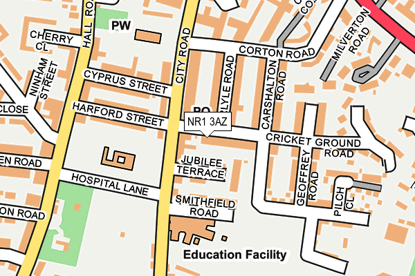 NR1 3AZ map - OS OpenMap – Local (Ordnance Survey)