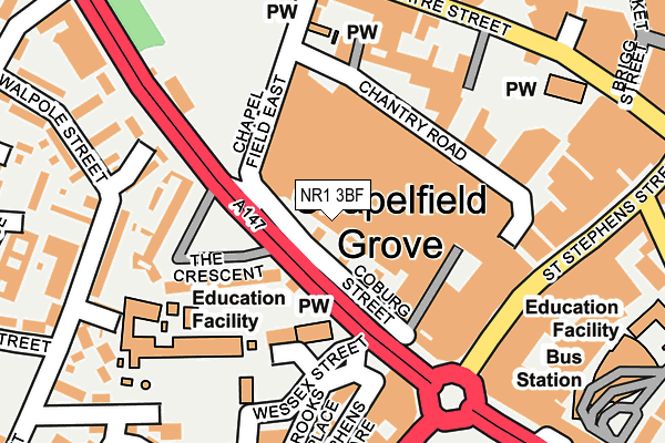 NR1 3BF map - OS OpenMap – Local (Ordnance Survey)