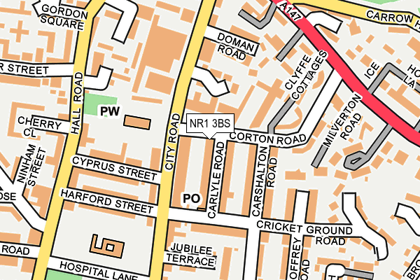 NR1 3BS map - OS OpenMap – Local (Ordnance Survey)