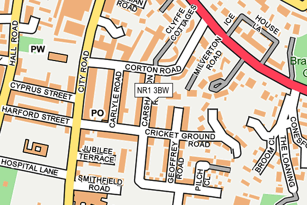 NR1 3BW map - OS OpenMap – Local (Ordnance Survey)