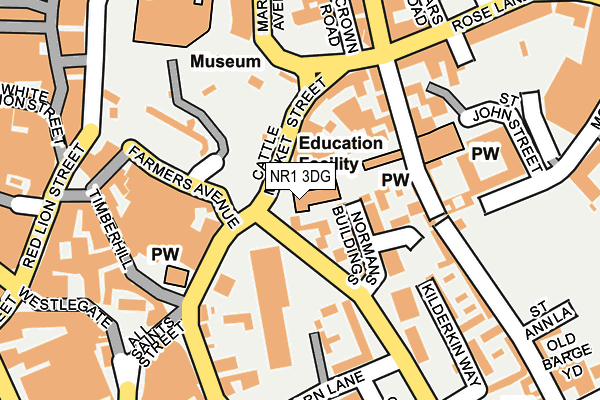 NR1 3DG map - OS OpenMap – Local (Ordnance Survey)