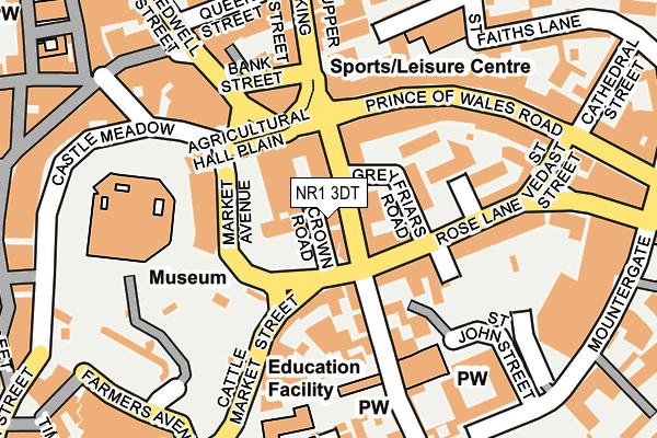 NR1 3DT map - OS OpenMap – Local (Ordnance Survey)