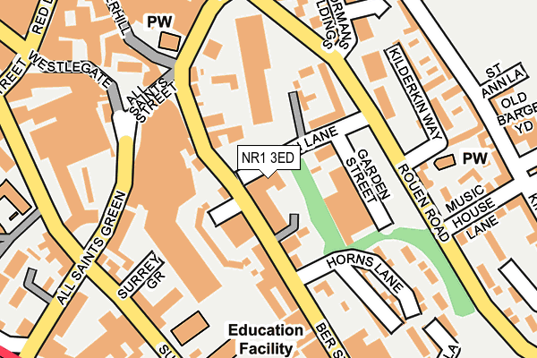 NR1 3ED map - OS OpenMap – Local (Ordnance Survey)