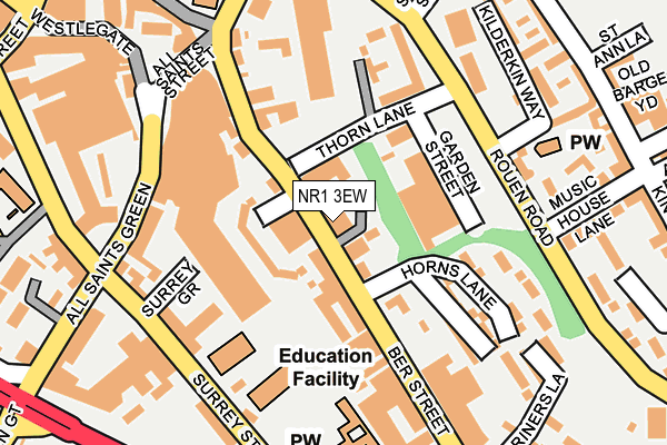 NR1 3EW map - OS OpenMap – Local (Ordnance Survey)