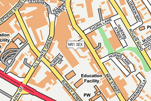 NR1 3EX map - OS OpenMap – Local (Ordnance Survey)