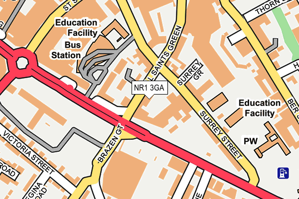 NR1 3GA map - OS OpenMap – Local (Ordnance Survey)