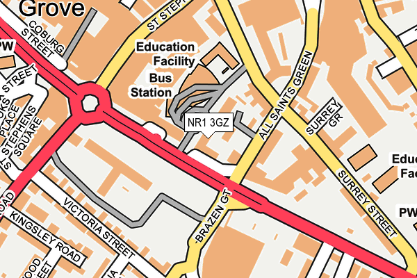 NR1 3GZ map - OS OpenMap – Local (Ordnance Survey)