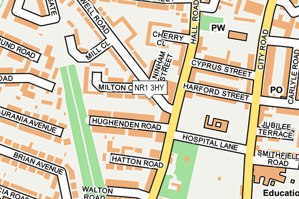 NR1 3HY map - OS OpenMap – Local (Ordnance Survey)
