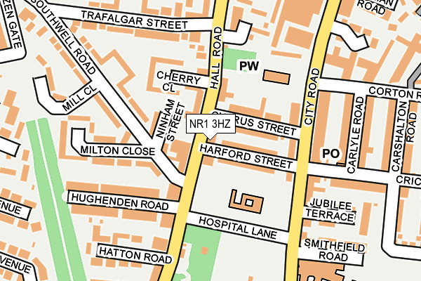 NR1 3HZ map - OS OpenMap – Local (Ordnance Survey)