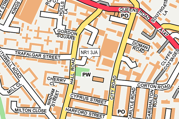 NR1 3JA map - OS OpenMap – Local (Ordnance Survey)