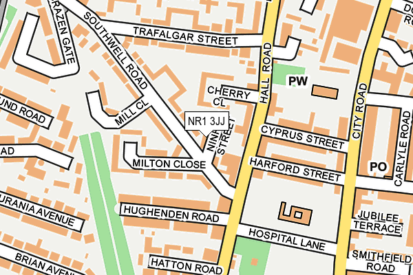 NR1 3JJ map - OS OpenMap – Local (Ordnance Survey)