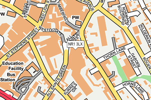 NR1 3LX map - OS OpenMap – Local (Ordnance Survey)