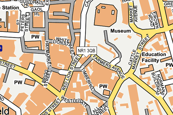 NR1 3QB map - OS OpenMap – Local (Ordnance Survey)