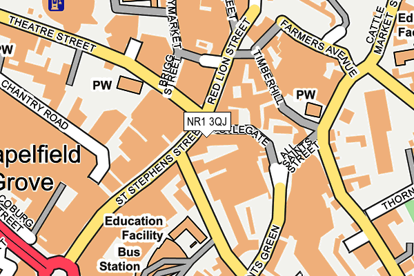 NR1 3QJ map - OS OpenMap – Local (Ordnance Survey)