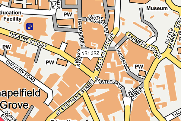 NR1 3RZ map - OS OpenMap – Local (Ordnance Survey)