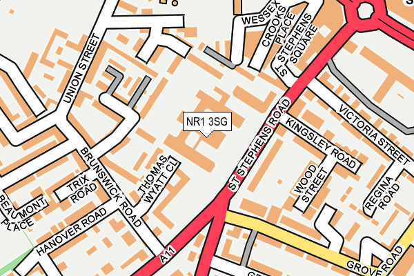 NR1 3SG map - OS OpenMap – Local (Ordnance Survey)