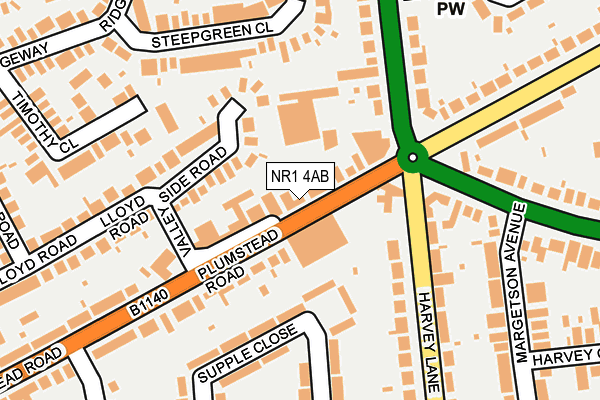 NR1 4AB map - OS OpenMap – Local (Ordnance Survey)