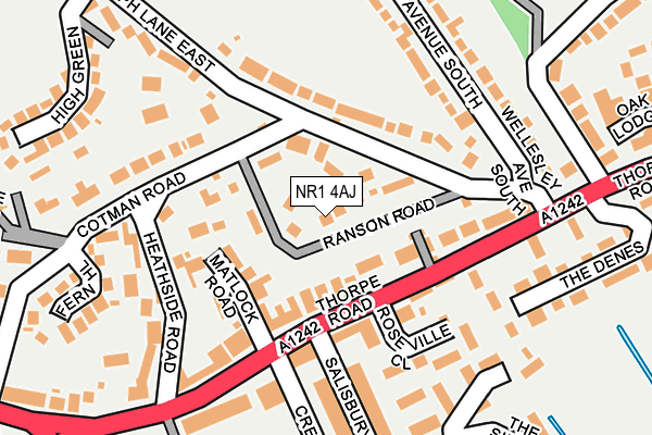 NR1 4AJ map - OS OpenMap – Local (Ordnance Survey)