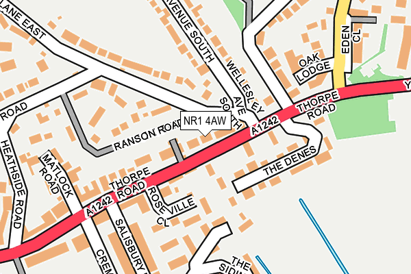 NR1 4AW map - OS OpenMap – Local (Ordnance Survey)