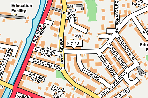 NR1 4BT map - OS OpenMap – Local (Ordnance Survey)